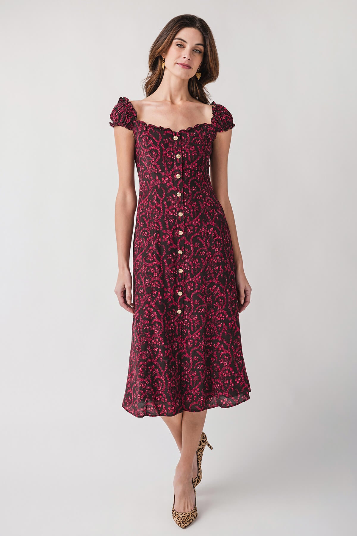 olivaceous midi dress Olivaceous Lexi Dress Black Red / Large