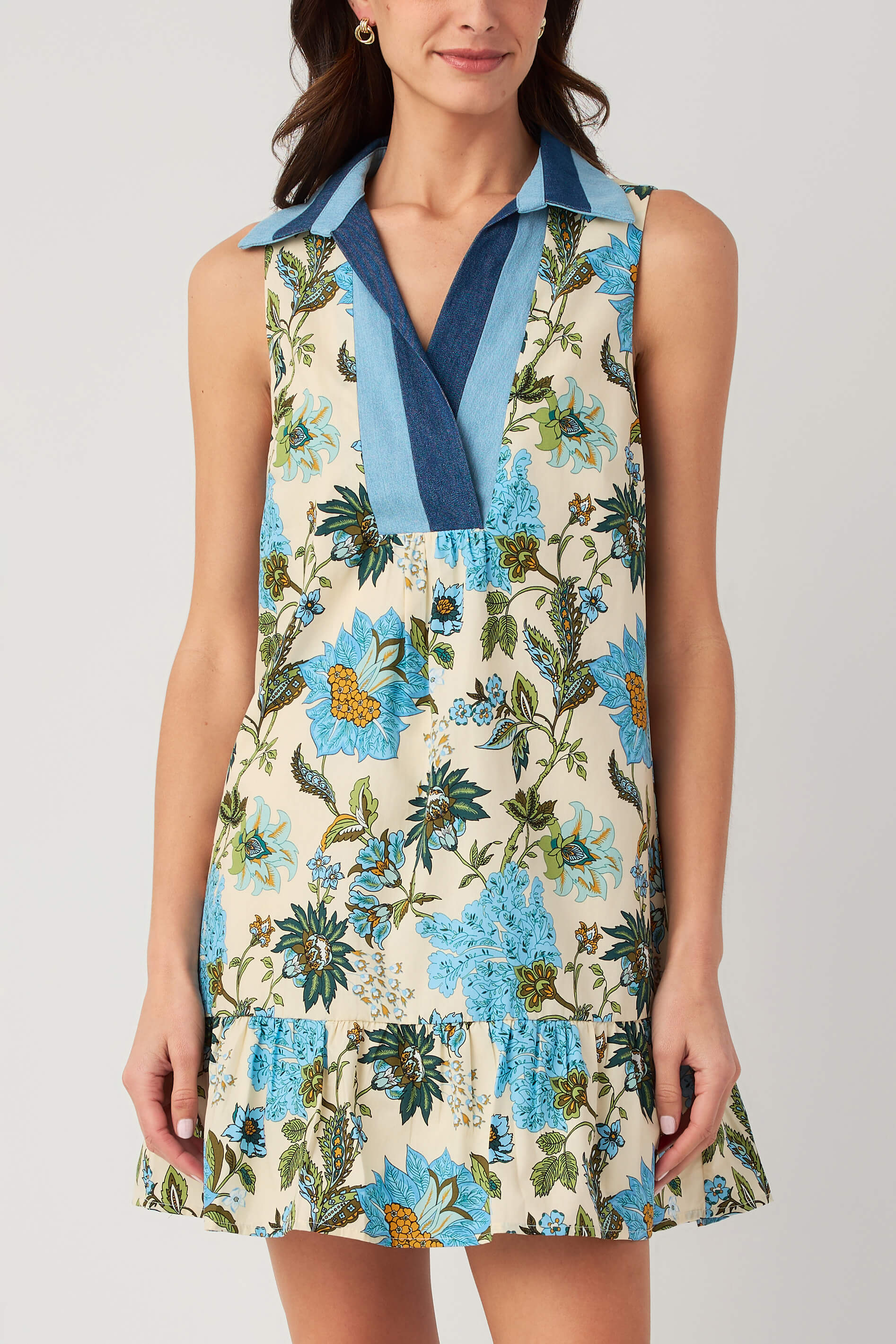THML Mixed Media Floral Dress – Social Threads