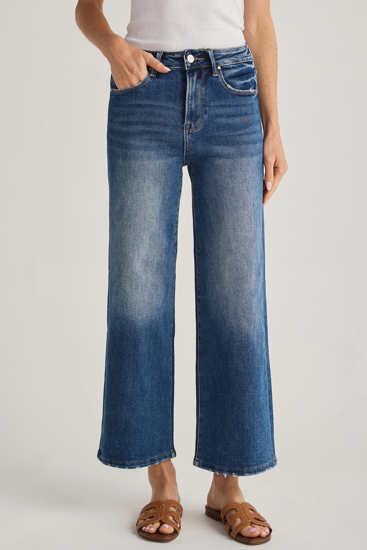 Risen Shea High Rise Wide Crop Jeans – Social Threads