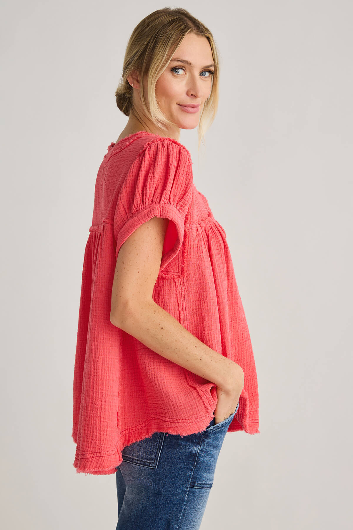 Free People Horizons Double Cloth Top