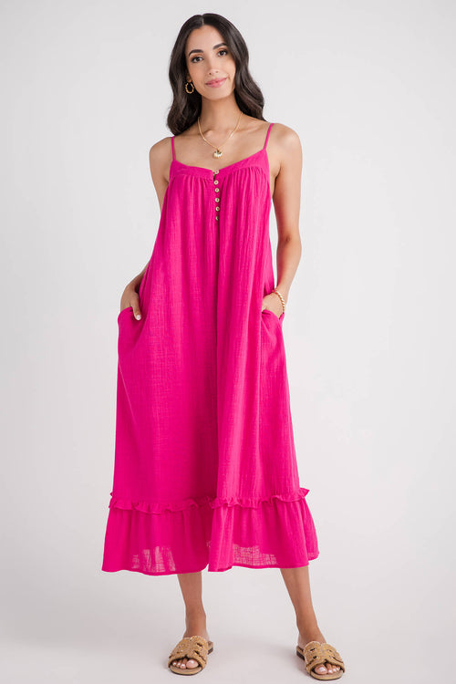Eesome Button Front Maxi Dress