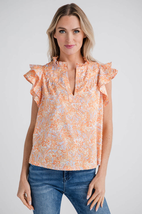 Olivaceous Mary Ruffle Top