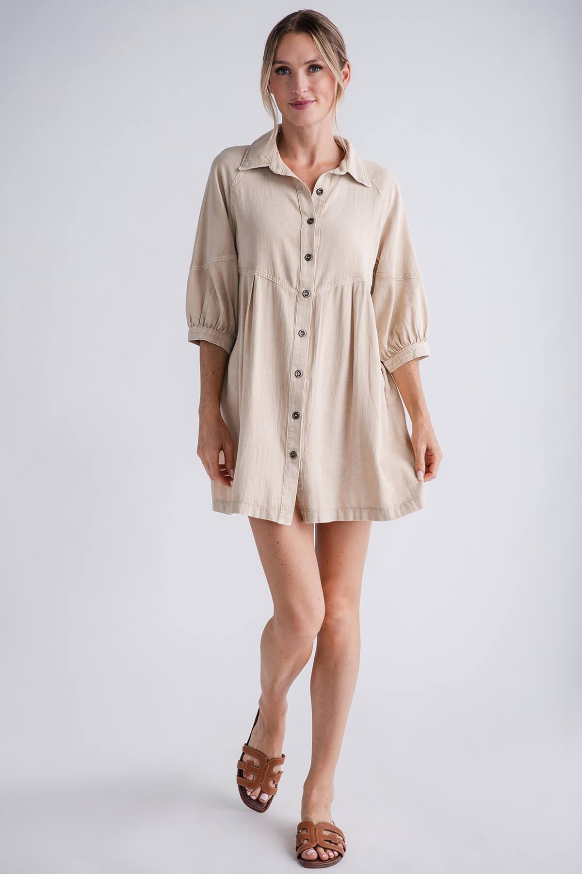 Mustard Seed Button Collar Dress – Social Threads