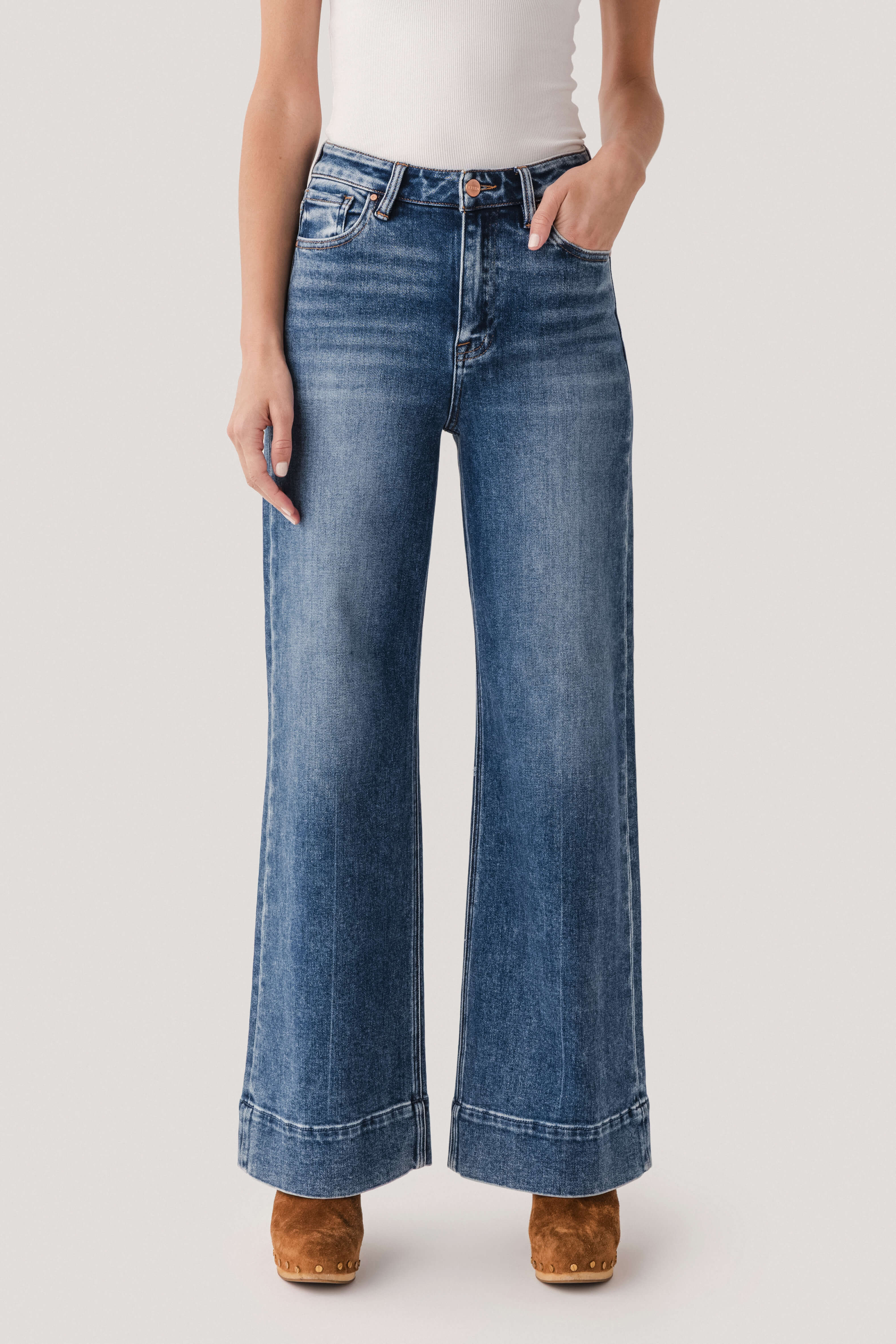Risen Jay Wide Leg Wide Hem Trouser Jeans