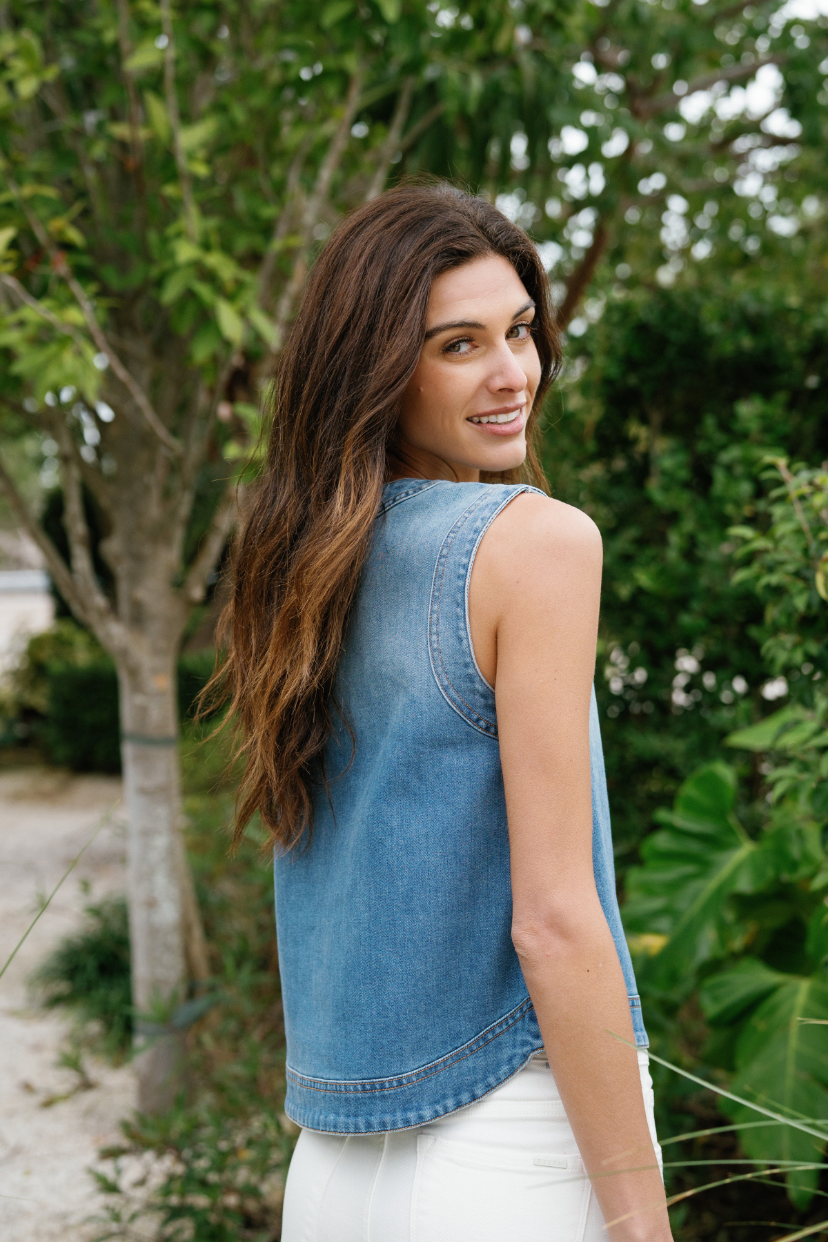 Fate Sleeveless Denim Tank