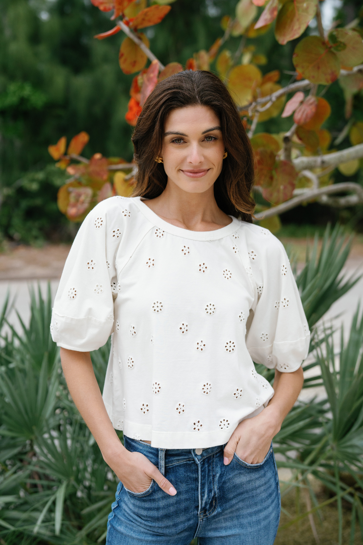 Free People Jessie Eyelet Tee