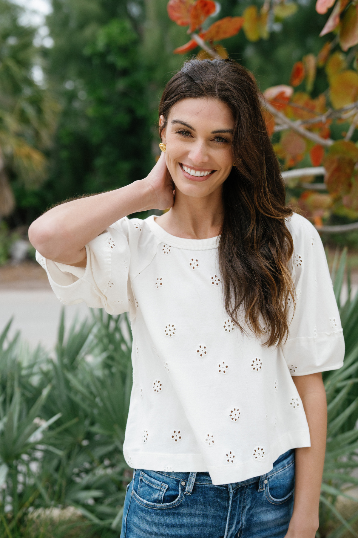 Free People Jessie Eyelet Tee