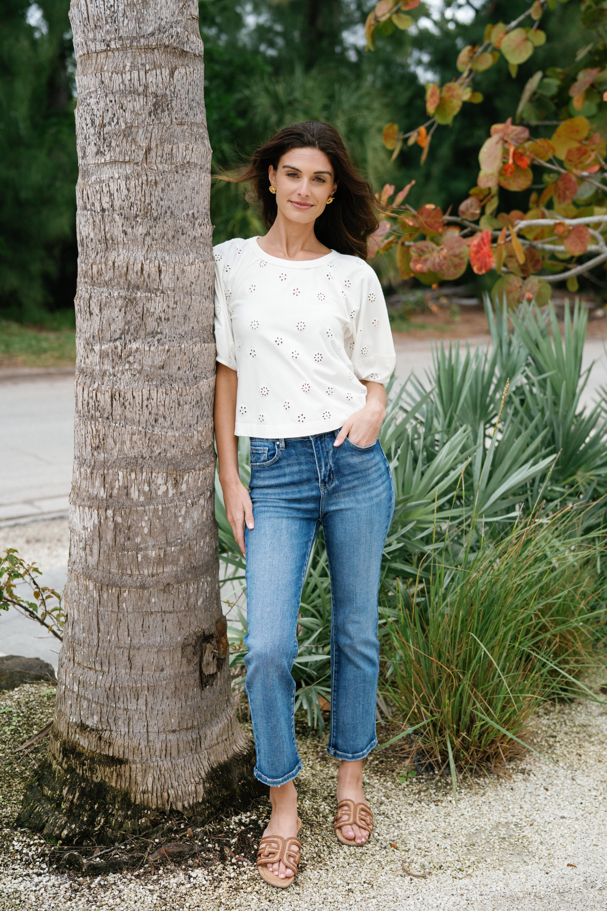 Free People Jessie Eyelet Tee