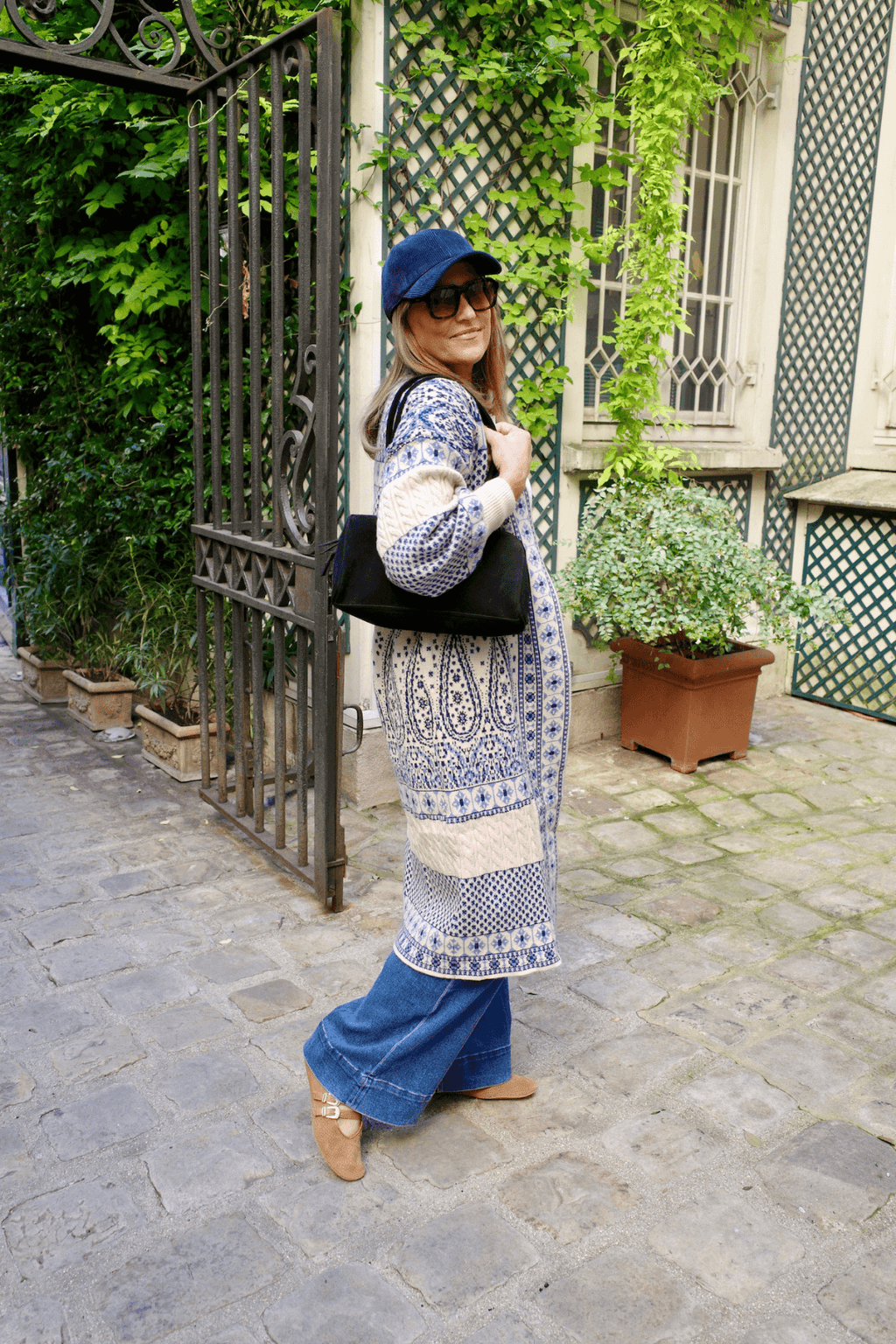 Hem & Thread Paisley Motif Sweater Coatigan