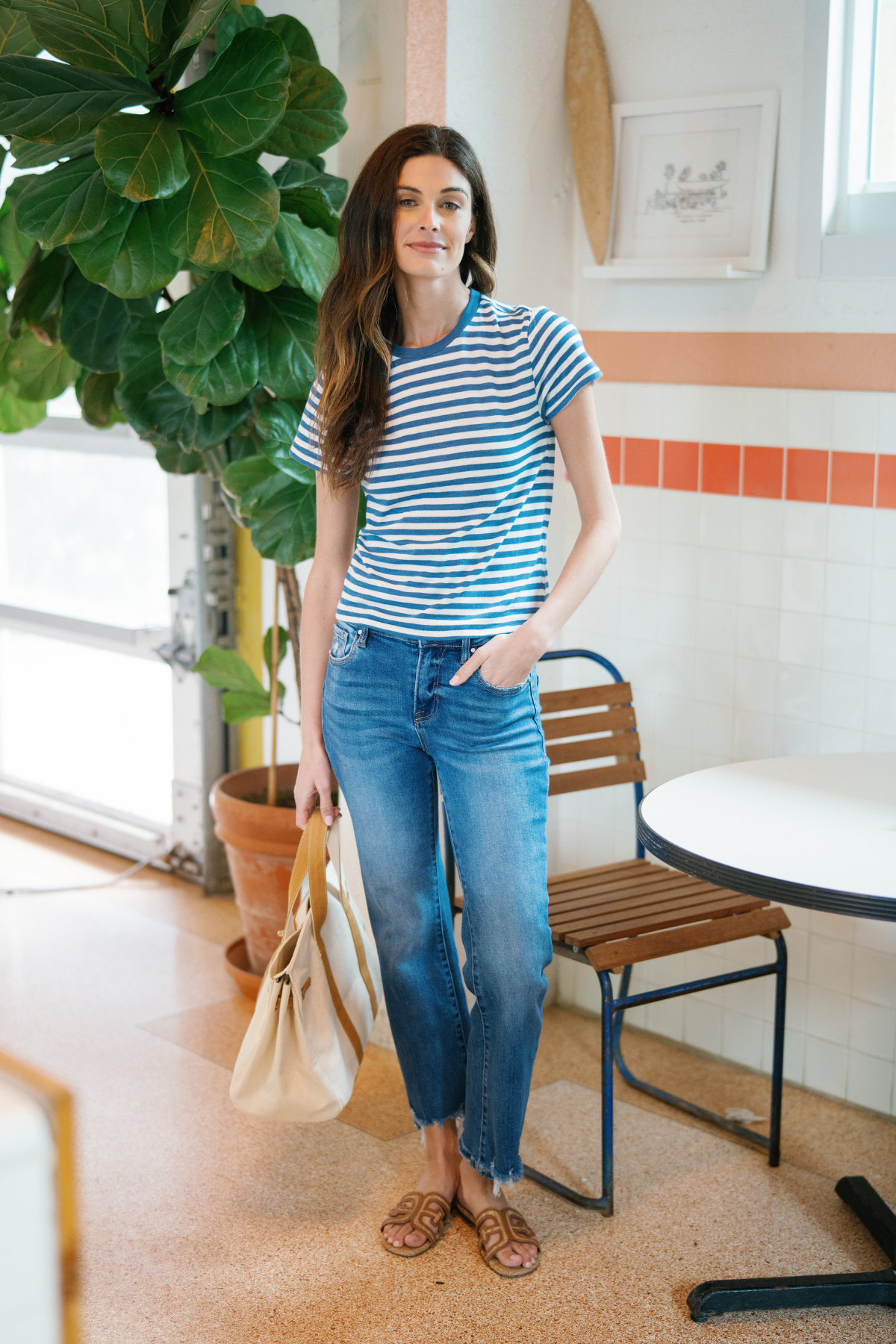 Risen High Rise Step Hem Jeans