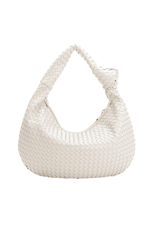 Melie Bianco Knotted Woven Vegan Leather Large Bag