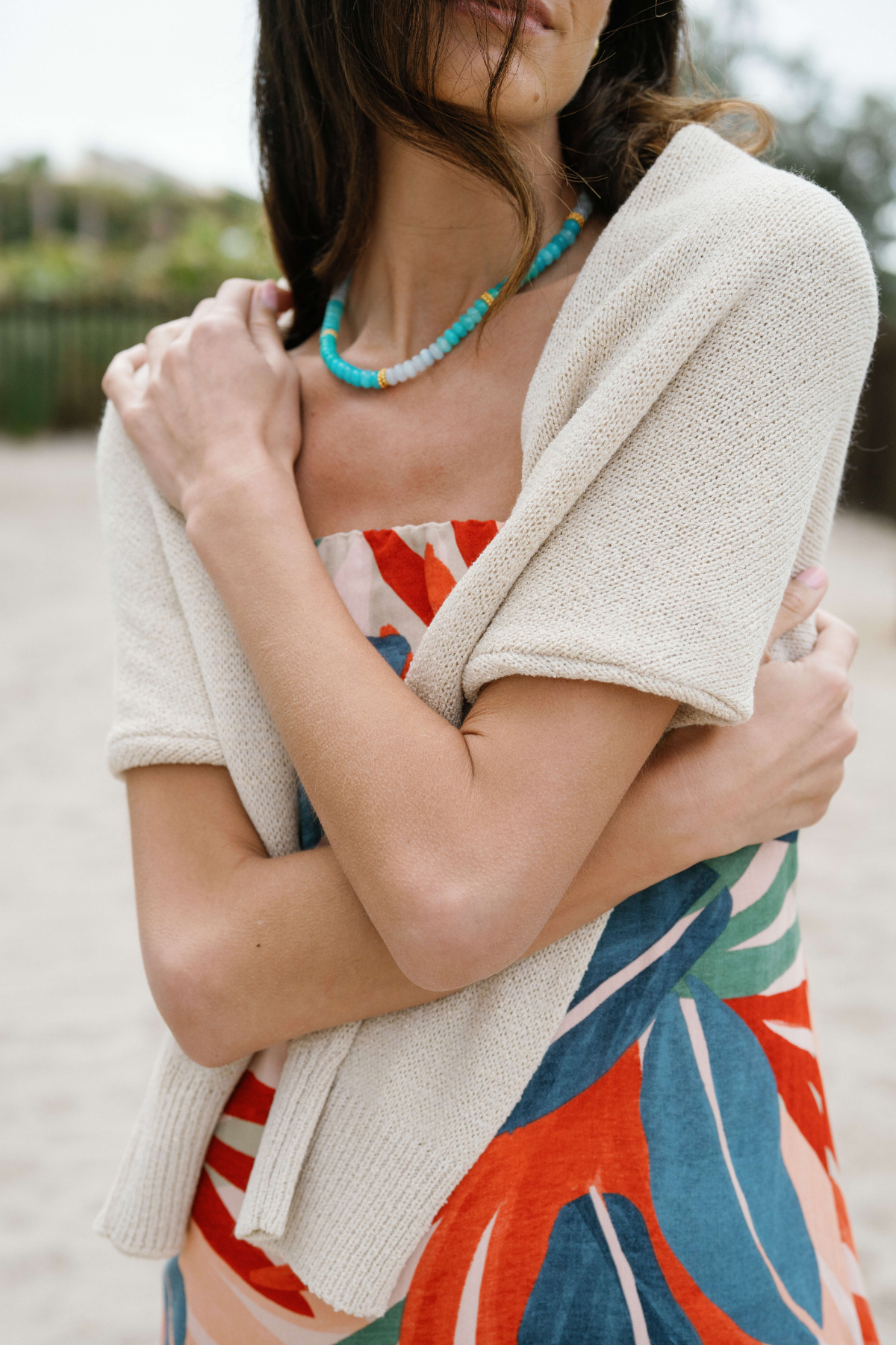 Dress Forum Palm Print Strapless Maxi Dress