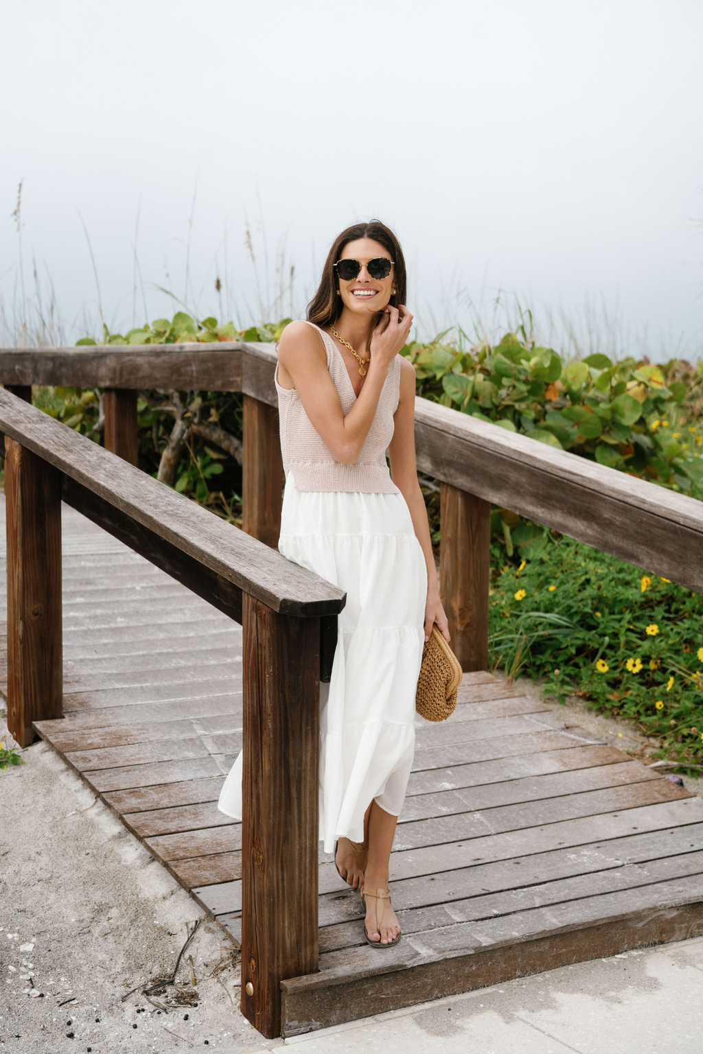 Elan Mixed Media Maxi Dress