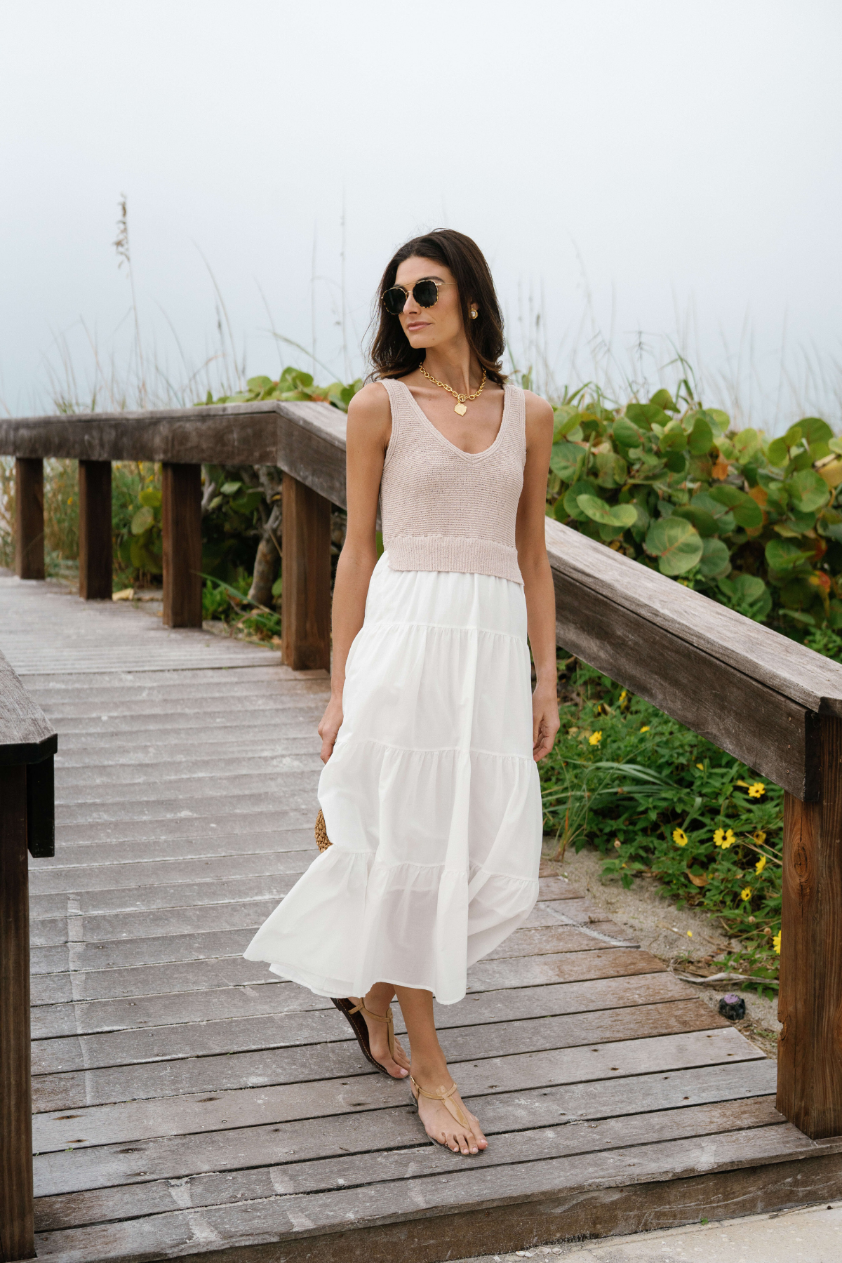 Elan Mixed Media Maxi Dress