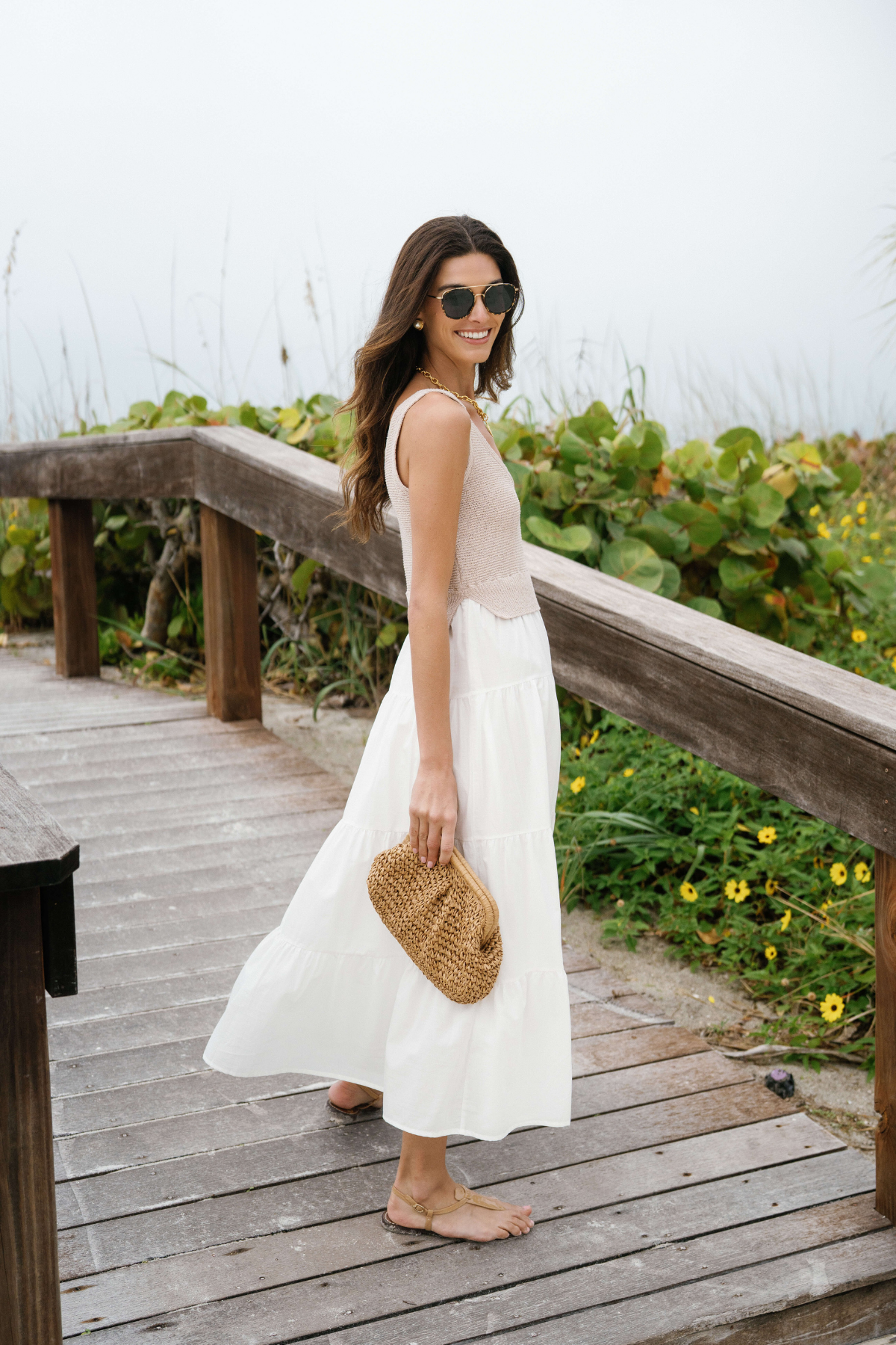 Elan Mixed Media Maxi Dress