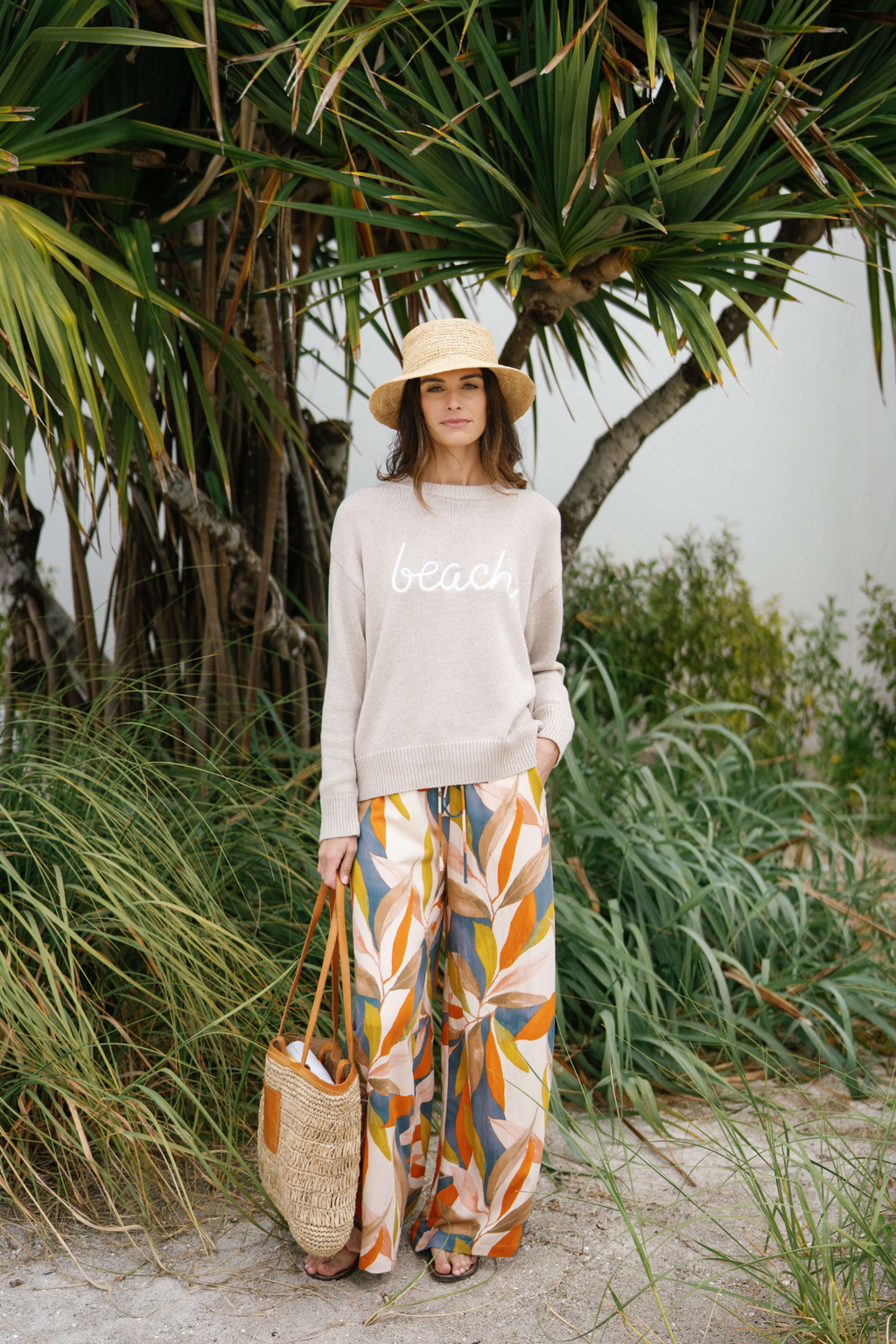 Dress Forum Palm Printed Wideleg Pants