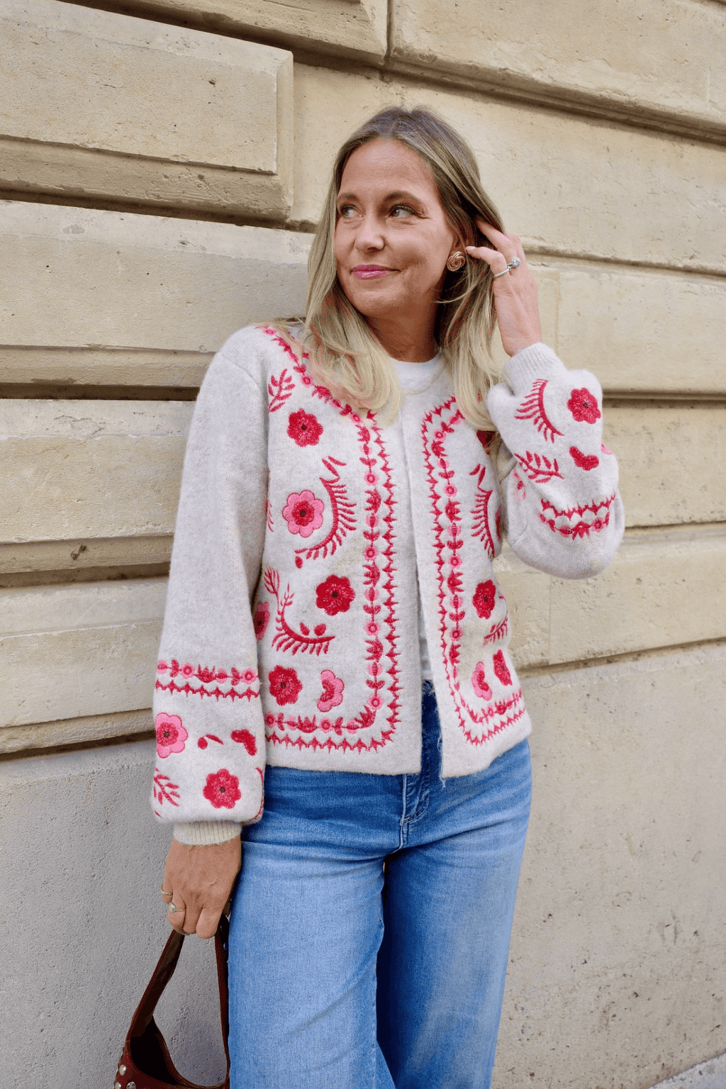 Strut & Bolt Embroidered Knit Cardigan