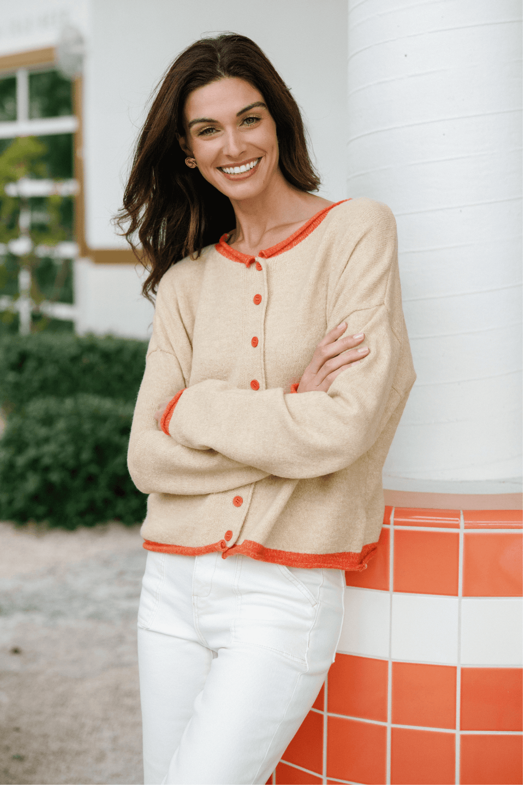 By Together Contrast Trim Cardigan