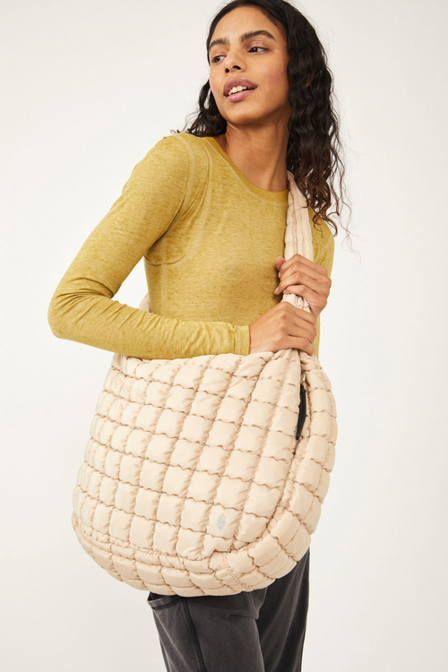 Free People Quilted Carryall Hobo Bag