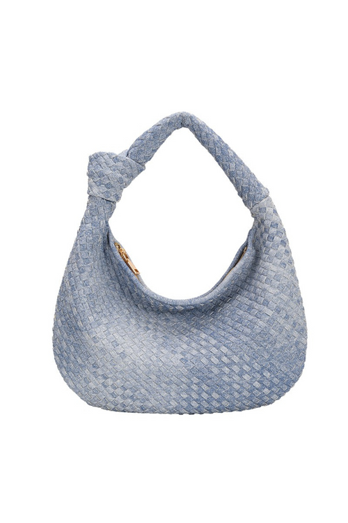 Melie Bianco Knotted Woven Vegan Leather Small Bag