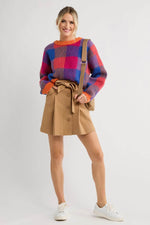By Together Plaid Crewneck Sweater