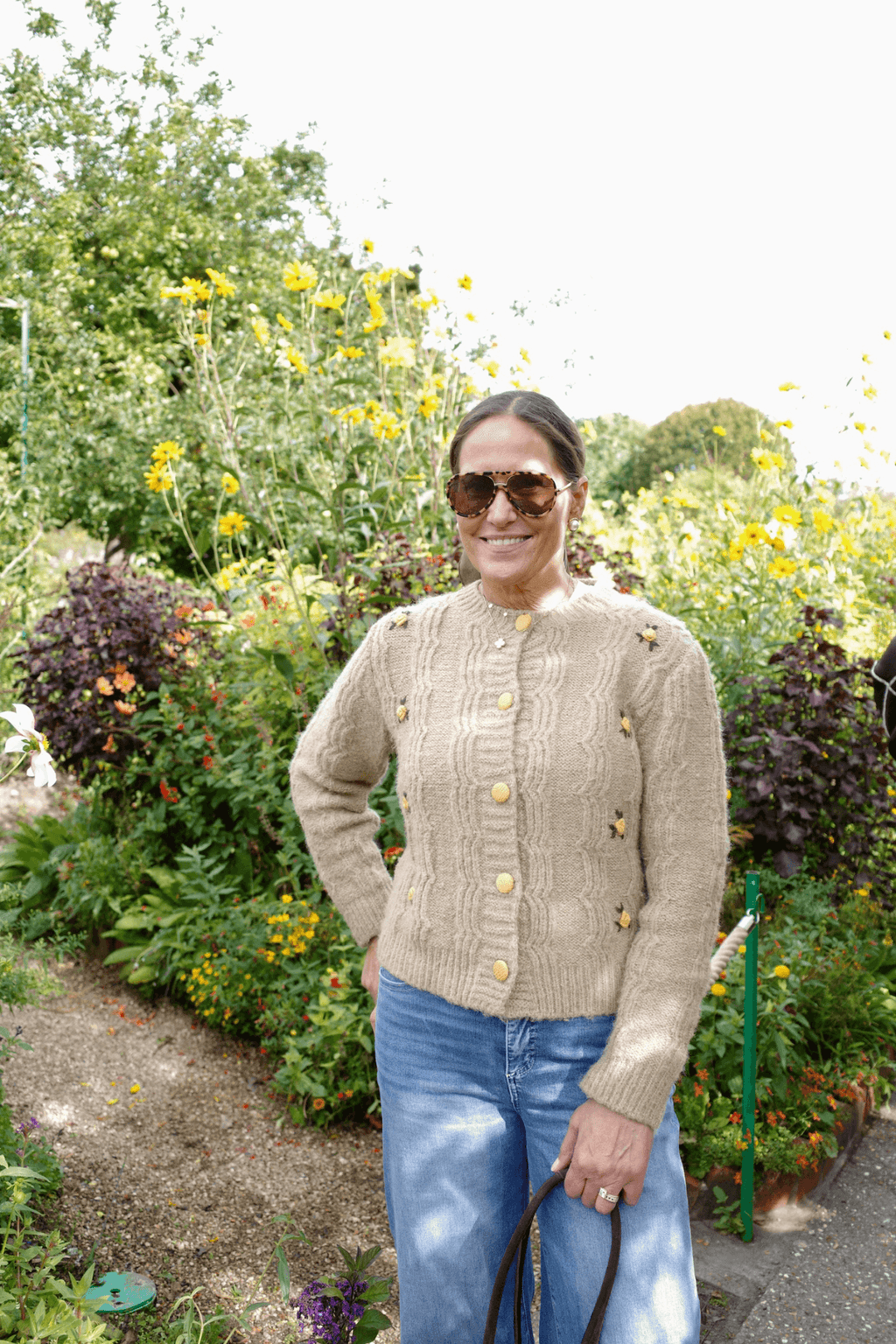 Raisonnel Embroidered Flower Cardigan