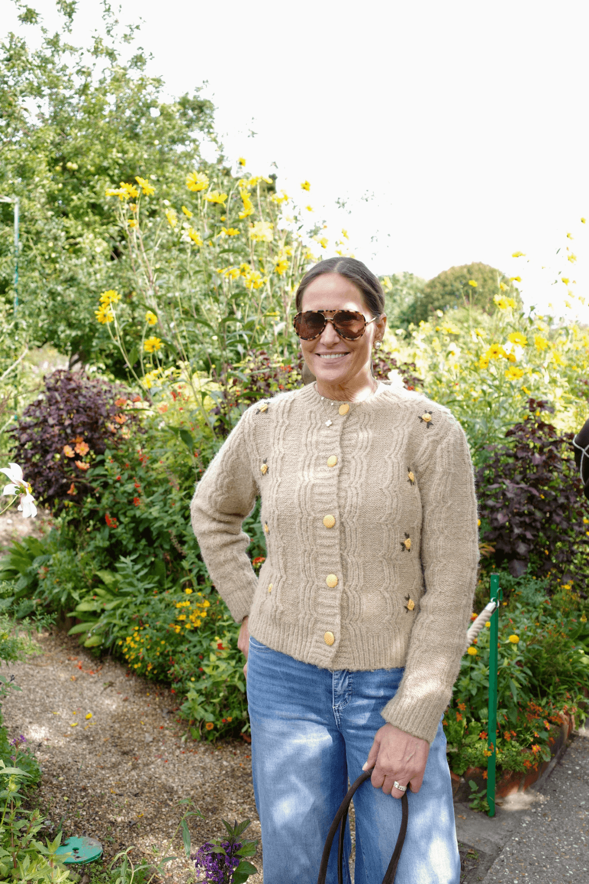 Raisonnel Embroidered Flower Cardigan