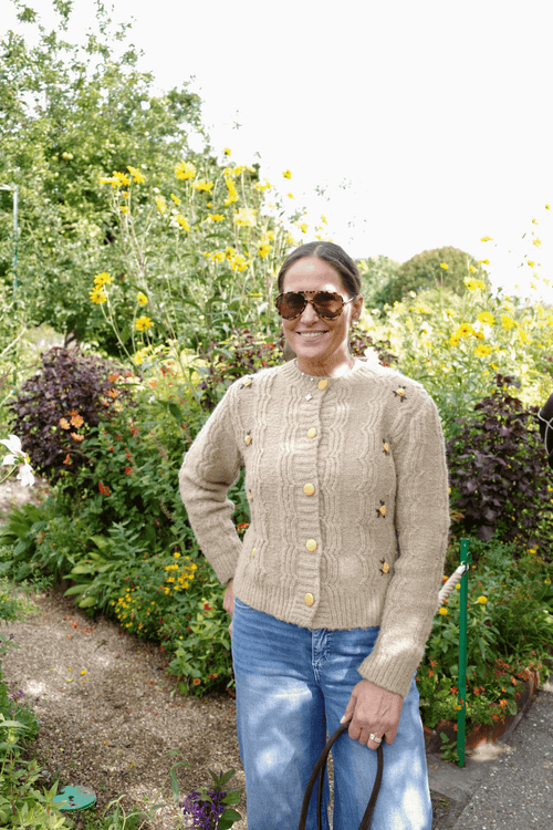 Raisonnel Embroidered Flower Cardigan