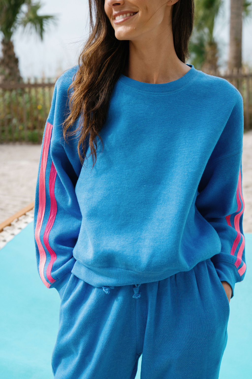 Vintage Havana Retro Stripe Fleece Sweatshirt