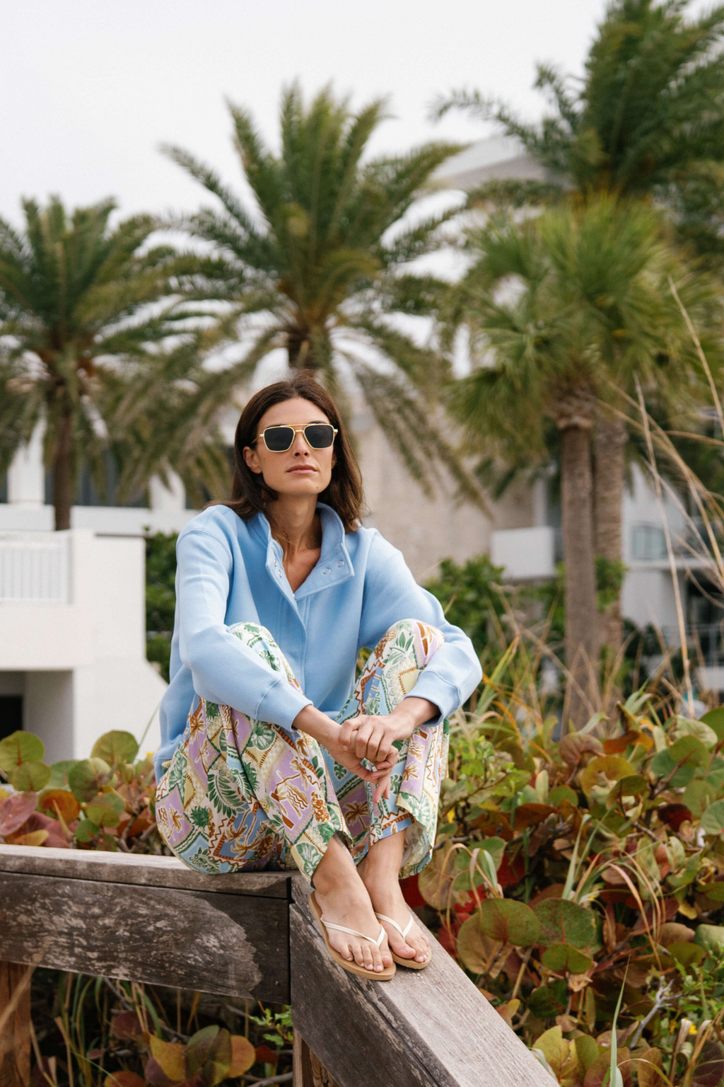 Ocean Drive Snap Polo Sweatshirt