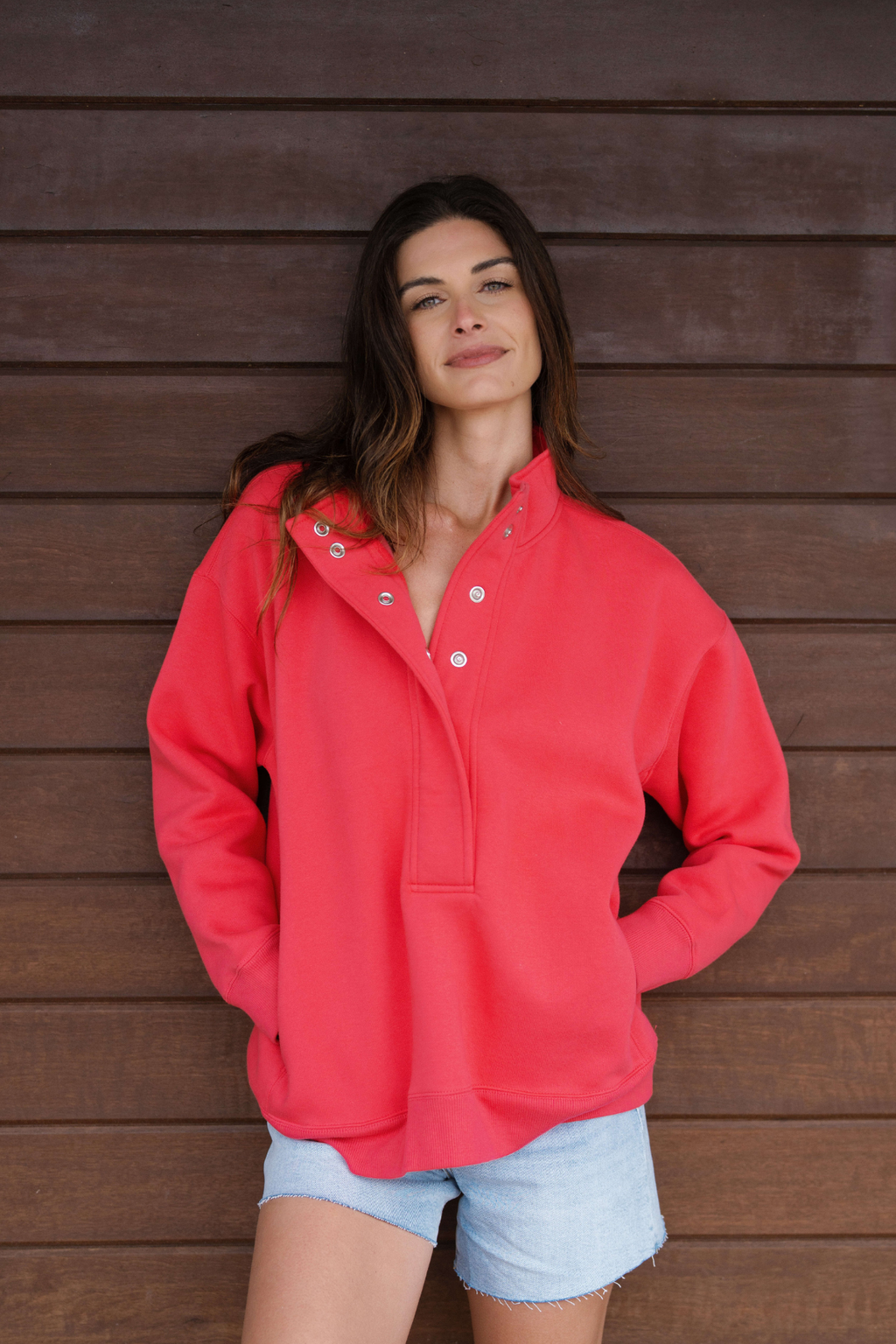 Ocean Drive Snap Polo Sweatshirt