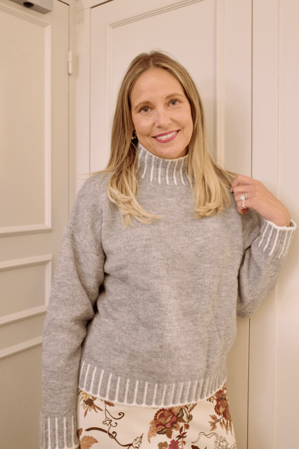 Elan Stitching Detail Turtleneck