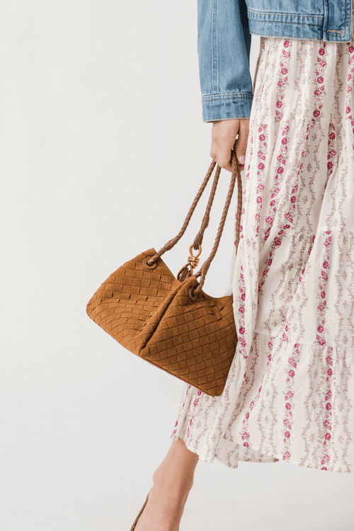 Emma Woven Suede Bag
