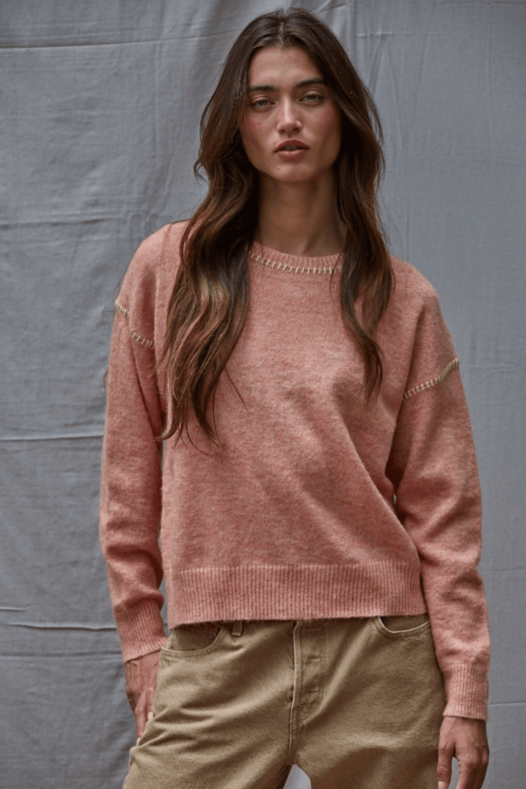 By Together Contrast Stitch Sweater