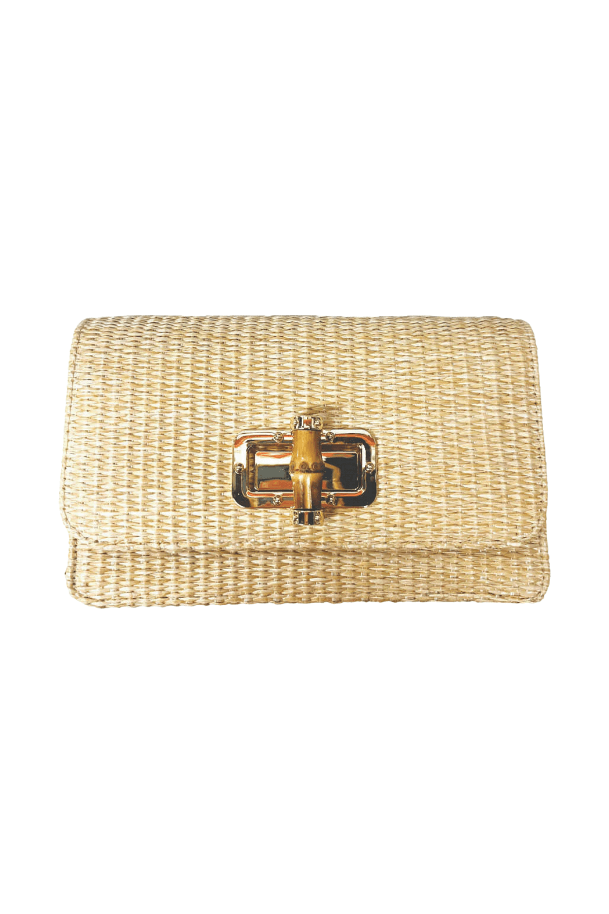 Lisi Lerch Lilly Gold Woven Straw Clutch