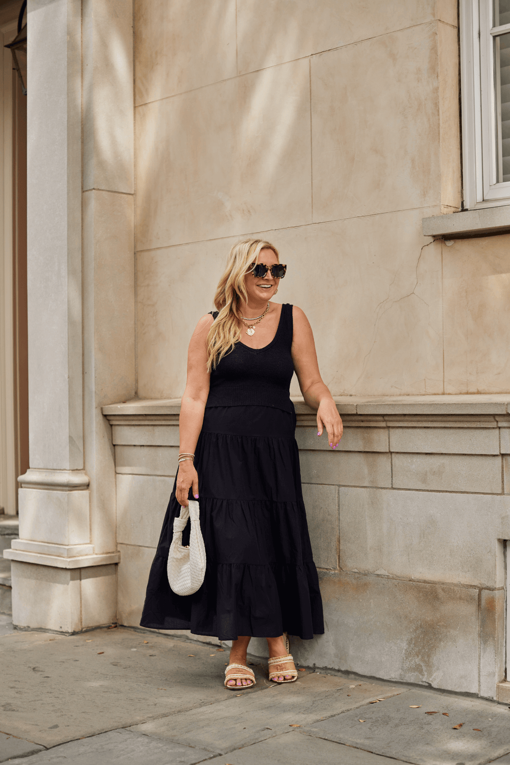 Elan Mixed Media Maxi Dress