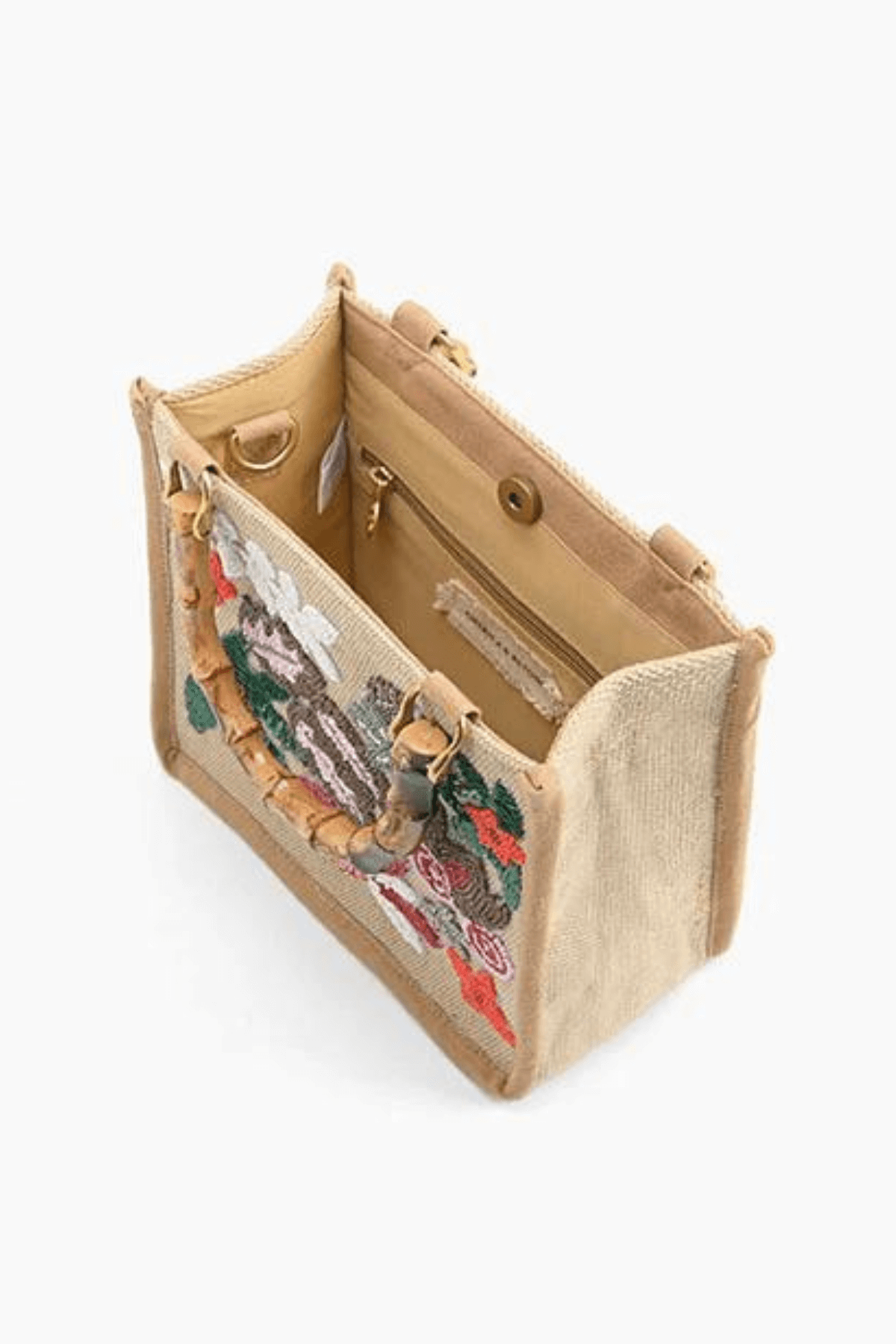 America and Beyond Midsummer Embellished Bamboo Handle Crossbody Bag