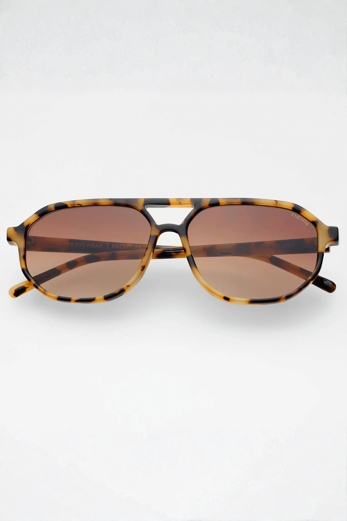 Freyrs Aviator Sunglasses with Brown Tortoise Gold Gradient Lenses Shay Tortoise Mirrored Aviator Sunglasses by FREYRS Eyewear main image 4