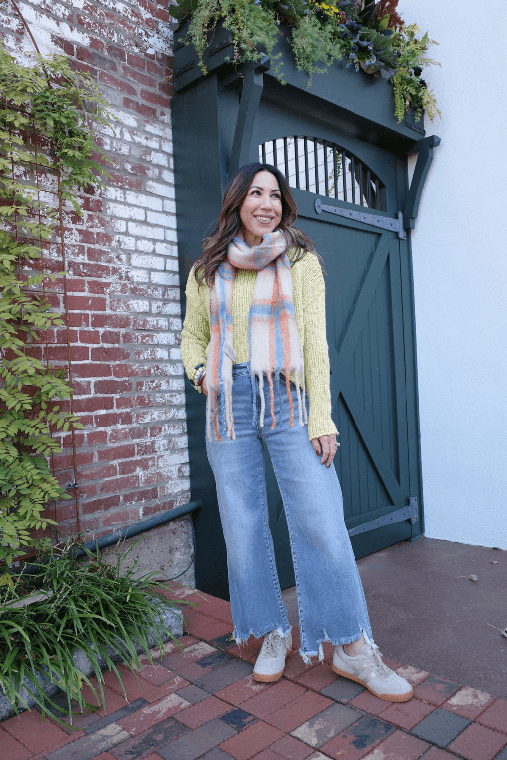 Risen Bobbie Rise Step Hem Crop Wide Leg Jeans