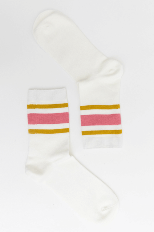Leto Retro Stripe Style Crew Socks