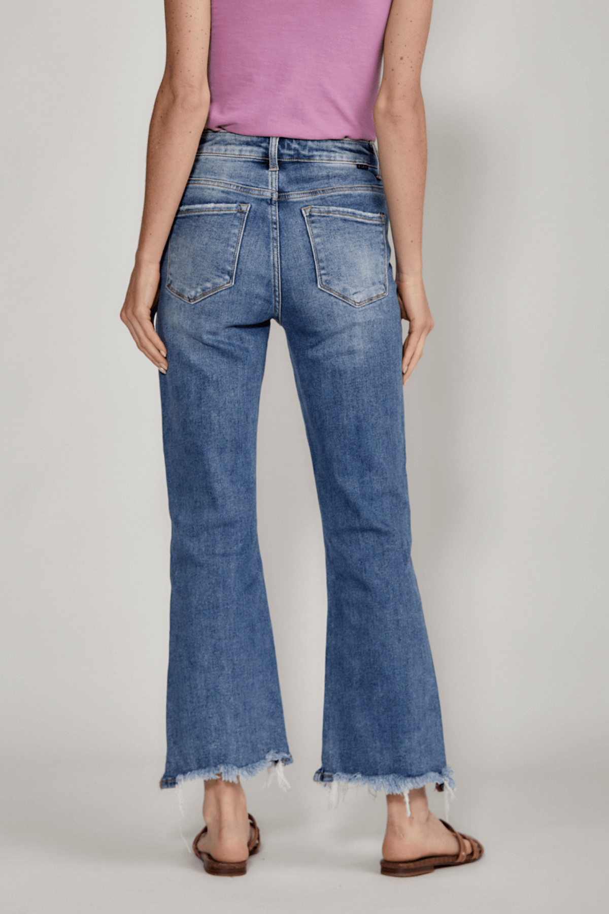 Risen Paige High Rise Distressed Kick Flare Jeans