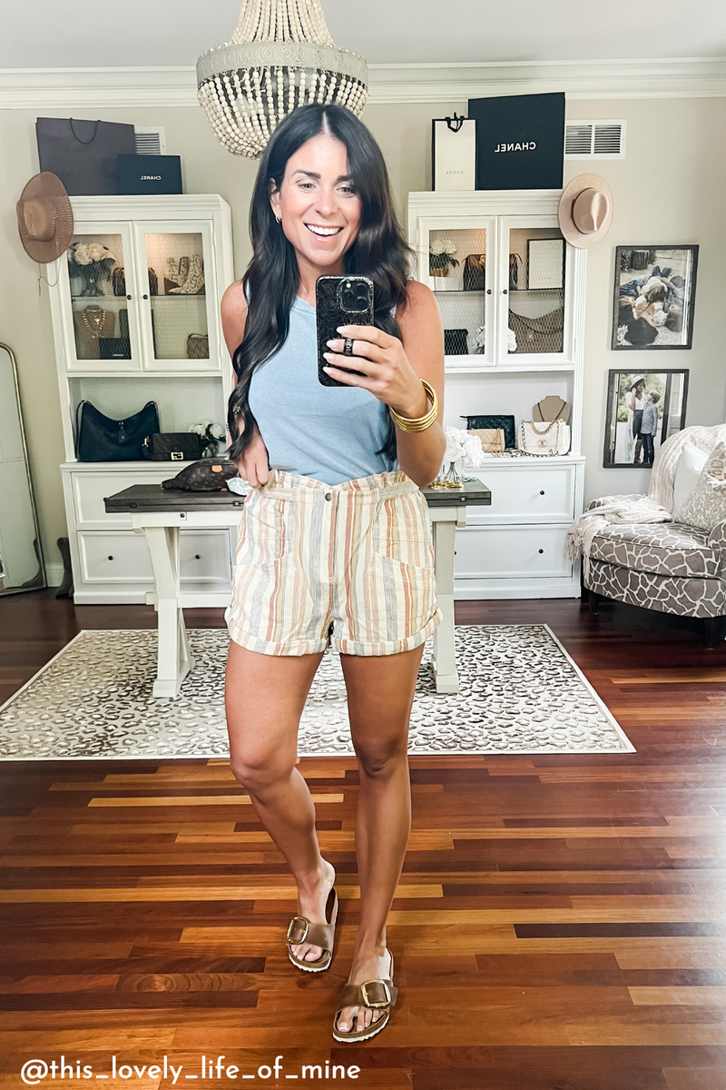 Free People Topanga Striped Shorts