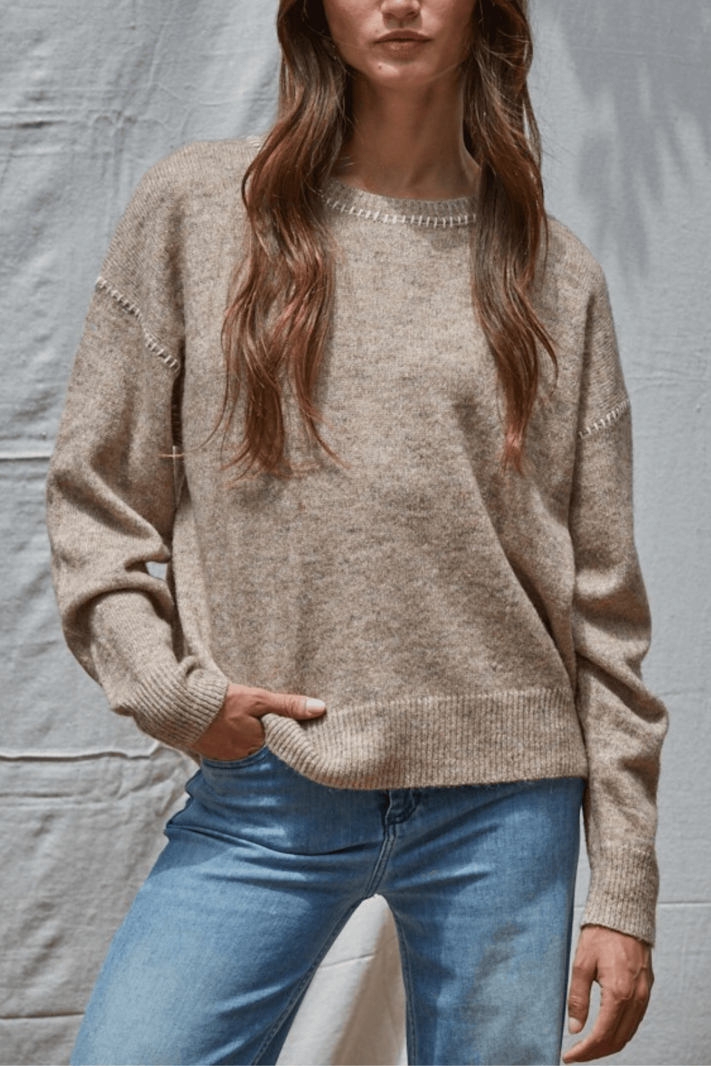 By Together Contrast Stitch Sweater