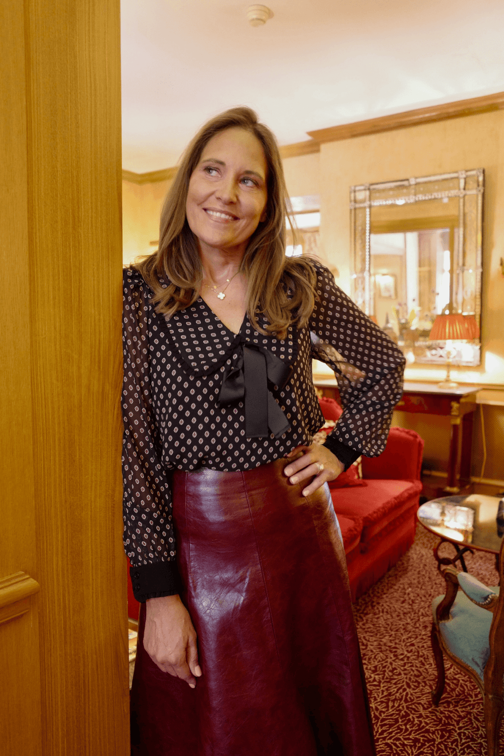 Fate Tie Front Chiffon Printed Top