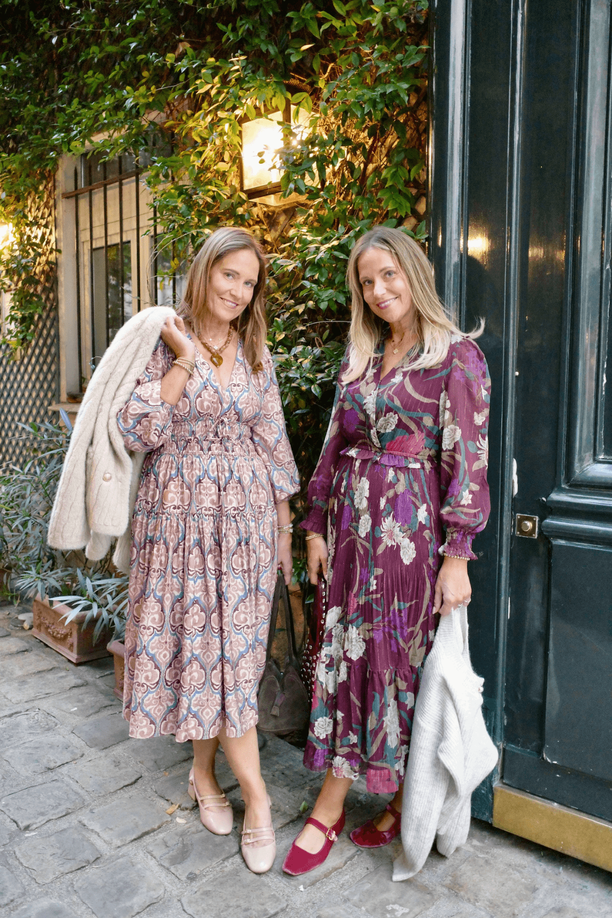 Current Air Floral Surplice Pleated Maxi Dress