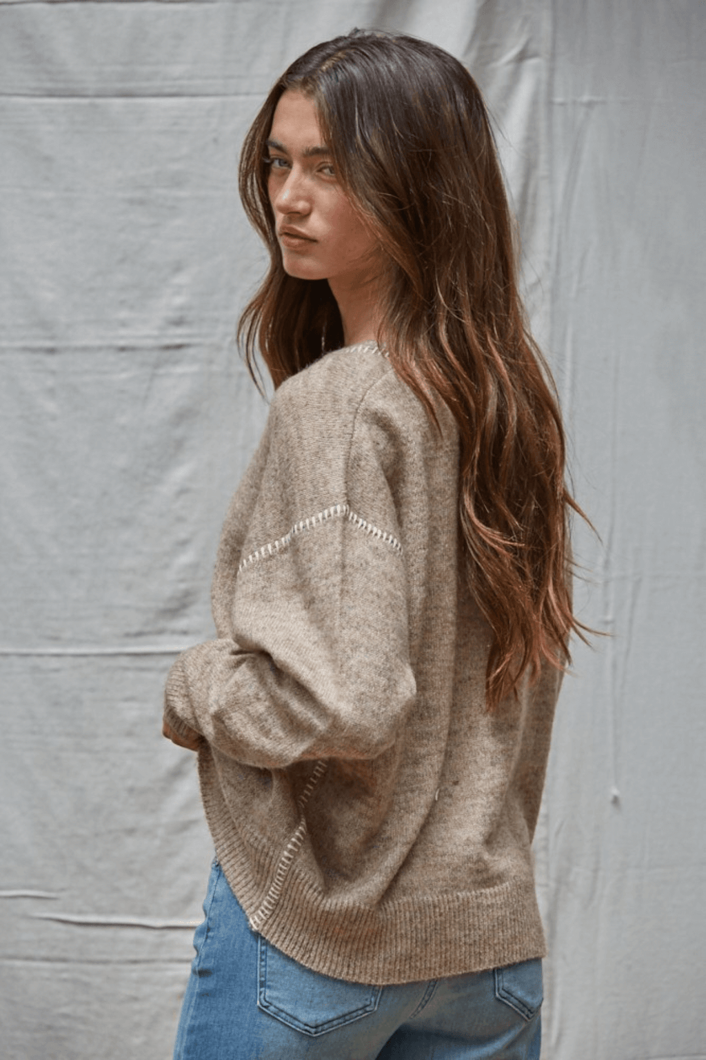 By Together Contrast Stitch Sweater