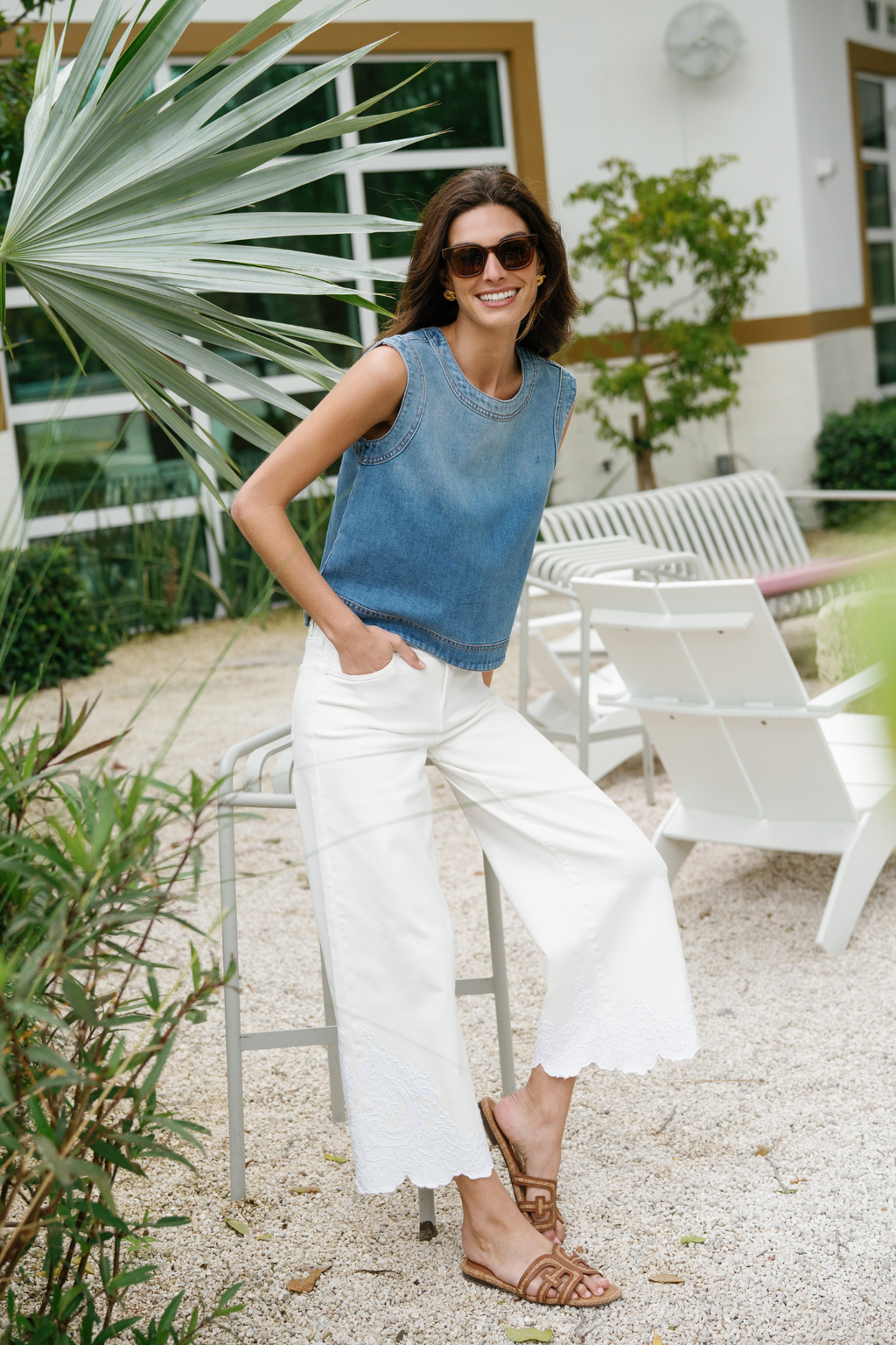 Risen Lacey High Rise Crop Wide Hem Pants