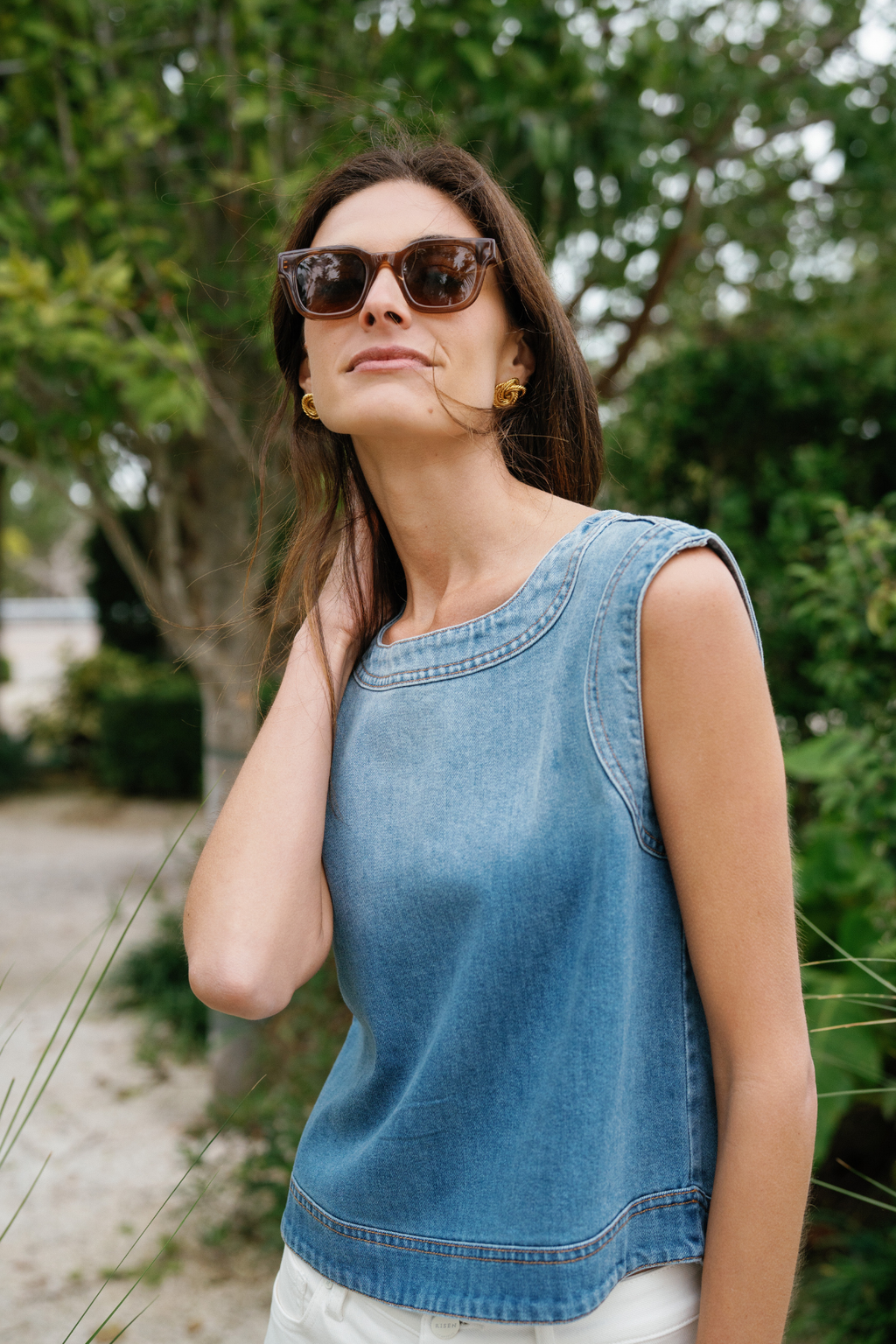 Fate Sleeveless Denim Tank