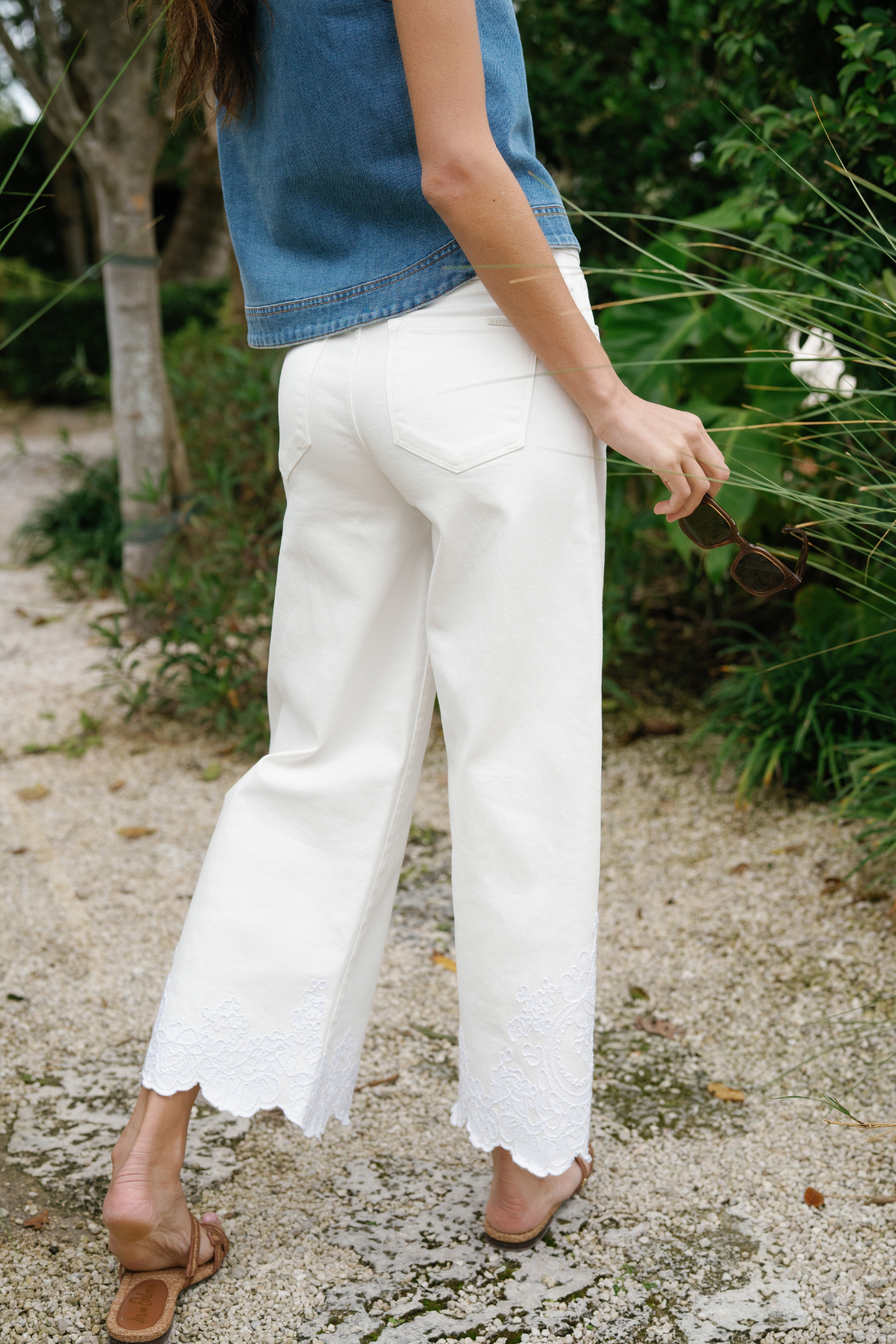 Risen Lacey High Rise Crop Wide Hem Pants