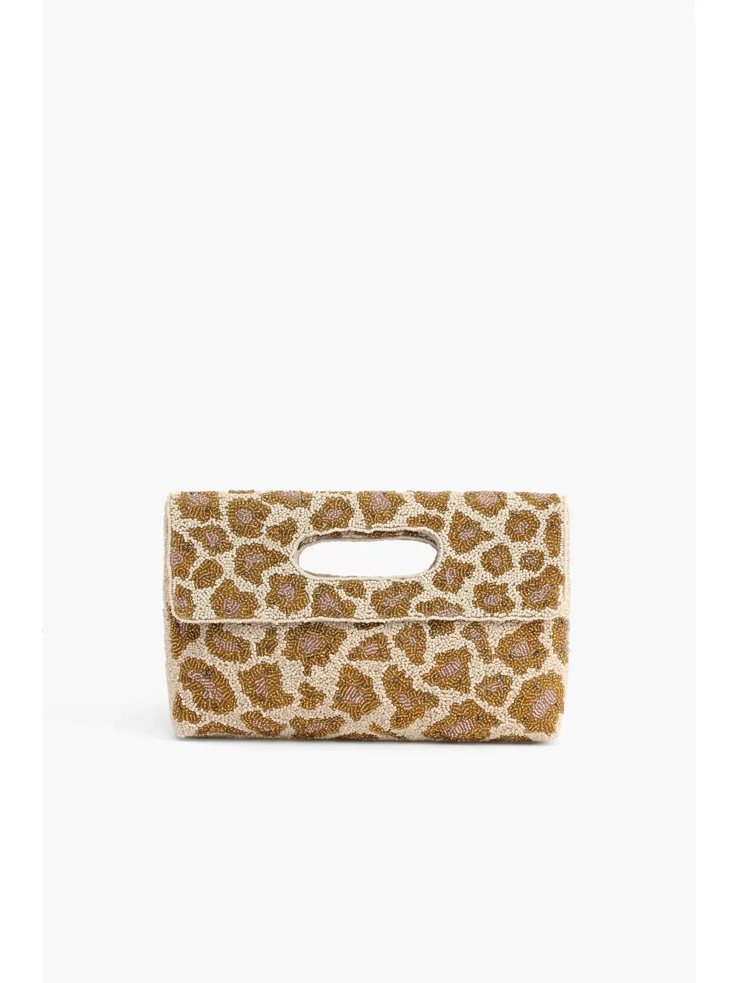 America and Beyond Rose Gold Leopard Clutch Social Threads